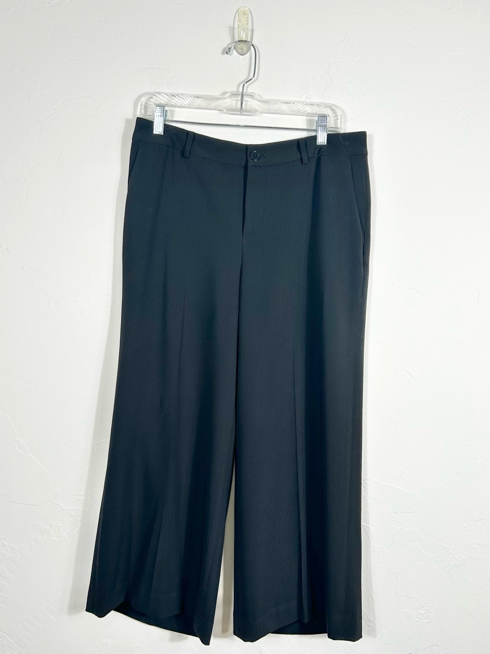 Lauren Ralph Lauren Black Wide Leg Dress Pants Trousers Flat Front Size 6 - Picture 1 of 6